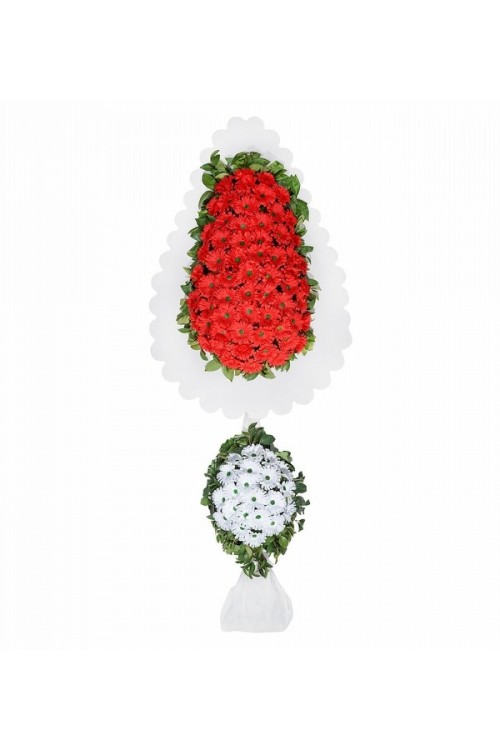 Kırmızı Beyaz Düğün Nikah Açılışa Çelenk Yapay