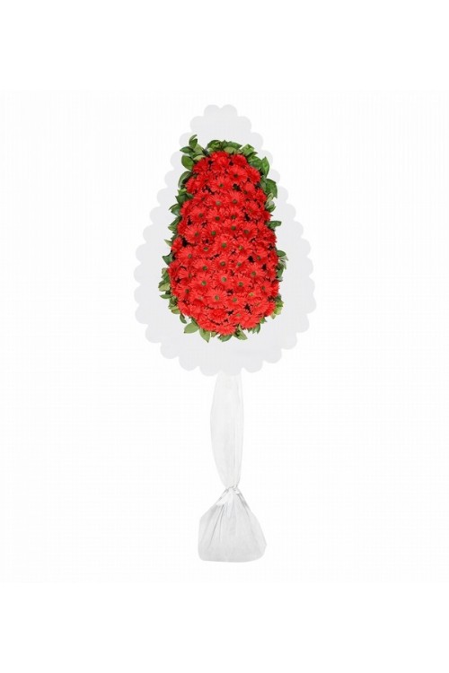 Kırmızı Tekli Çelenk Yapay
