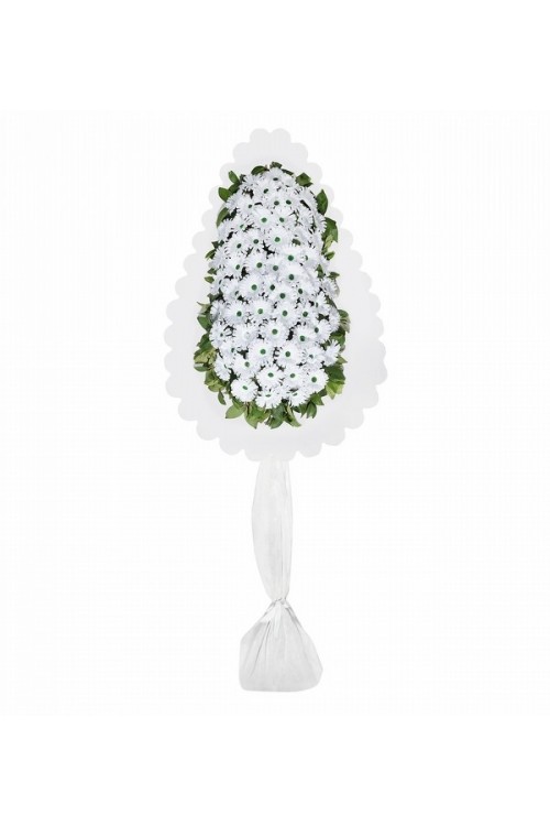 Beyaz Tekli Çelenk Yapay