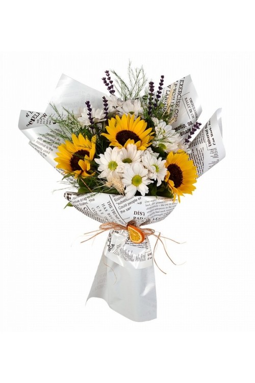 Ayçiçeği ve Papatya Buketi